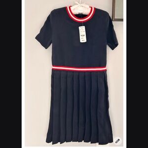 Girls Navy Blue Knit Dress - Brooks Brothers